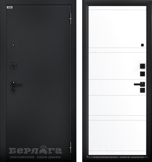 Входная дверь Берлога Ультра Марвин Букле черный/ Эмалит арктик 870х2060 Левое