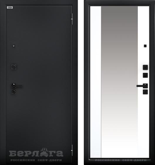 Входная дверь Берлога Ультра Вояж Букле черный/ Эмалит арктик 970х2060 Правое