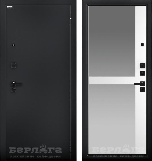 Входная дверь Берлога Ультра Дарси Букле черный/ Эмалит арктик 870х2060 Левое