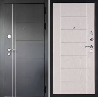 Входная дверь Дверной континент ТеплоЛюкс Венге/ Беленый дуб 860х2050 Левое