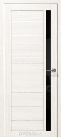 Межкомнатная дверь DVERONA Гамма Дуб белый/ Черный лакобель 900х2000