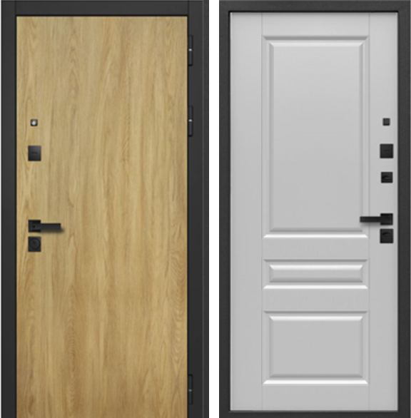 Входная дверь с электрозамком Ferroni SMART 5 Дуб мадейра/ Лайт Грей 860х2050 Левое