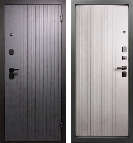 Входная дверь Промет Рона Бетон графит/ Бетон снежный 860х2050 Левое