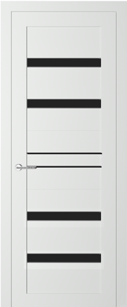 Межкомнатная дверь модель PV-10 Эмалит Белый/ Черный лакобель 900х2000