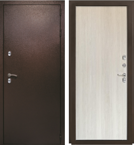 Входная дверь с терморазрывом Optimum Термо Медный антик/ Беленый дуб 860х2050 Левое