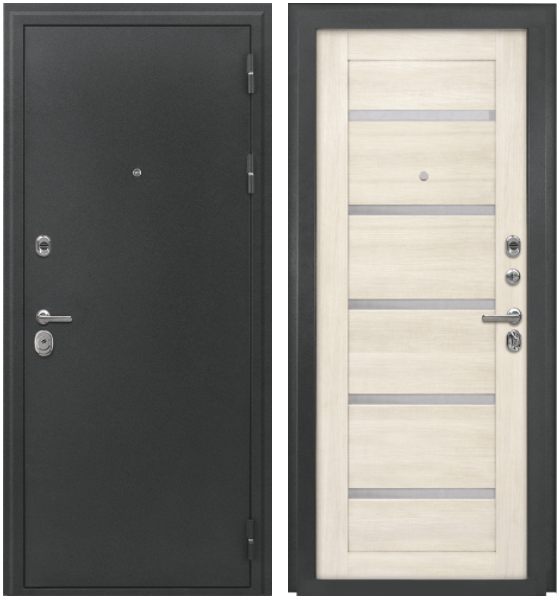 Входная дверь Страж 3К Люкс 2 Антик серебро/ Лиственница беленая 860х2050 Правое