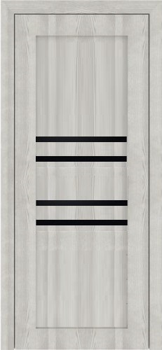 Межкомнатная дверь модель PV-41 Трэвис белый/ Черный лакобель 600х2000