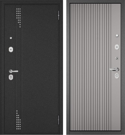 Входная дверь Мастино Trust Eco Букле антрацит/ Бетон серый 9E-161 860х2050 Левое