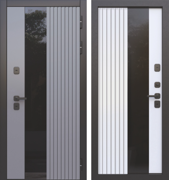 Входная дверь с терморазрывом Luxor Termo 5 light RAL 7012/ Белый 860х2050 Левое