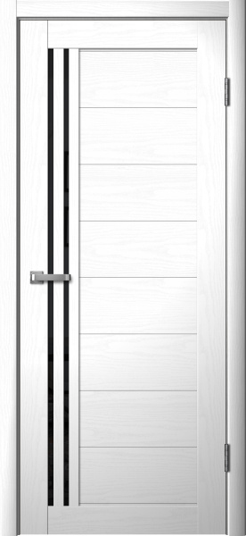 Межкомнатная дверь FlyDoors 270 ДО Ясень белый/ Черный лакобель 900х2000
