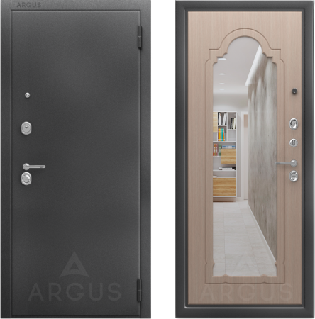 Входная дверь Argus ДА 96 Прага  Антик серебро/ Капучино 970х2060 Левое