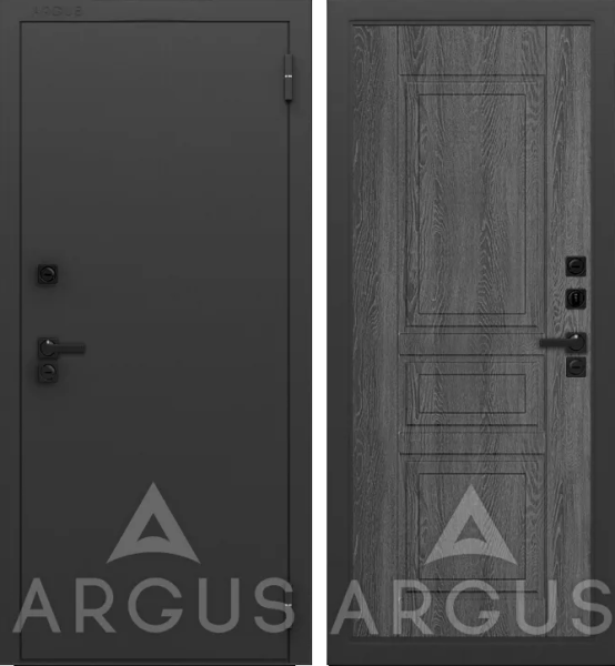 Входная дверь с терморазрывом Argus Тепло LE Муар графит 7021 Гаральд Дуб филадельфия графит 870х2050 Левое