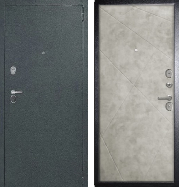 Входная дверь KOVA Гермес Антик серебро/ Бетон светлый 860х2050 Левое