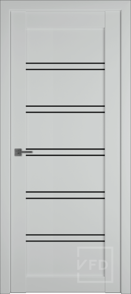 Межкомнатная дверь VFD E28 ДО Emalex Steel/ Black Gloss 900х2000