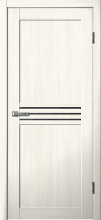 Межкомнатная дверь FlyDoors 237 ДО Ясень снежный/ Черный лакобель 900х2000