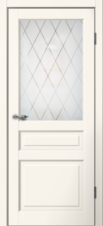 Межкомнатная дверь FlyDoors C3 ДО Эмалит  Ваниль/ Мателюкс  800х2000
