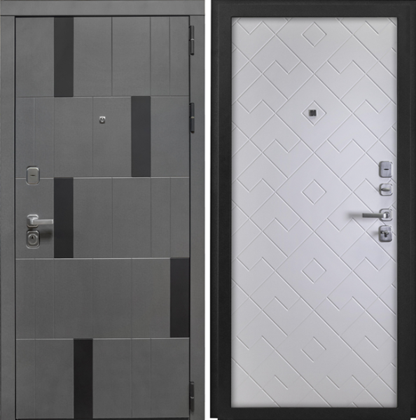 Входная дверь Страж Вальди РЖ Органза сильвер/ Белый 860х2050 Левое