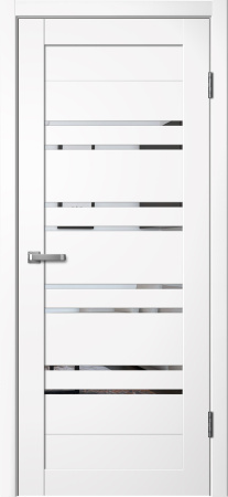 Межкомнатная дверь FlyDoors 282 Эмалит  Белый/ Зеркало  600х2000