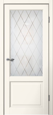 Межкомнатная дверь FlyDoors C2 ДО Эмалит  Ваниль/ Мателюкс  700х2000