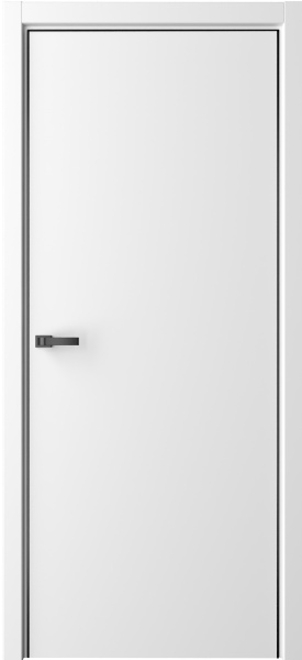 Межкомнатная дверь Albero Лайн-1 ДГ Белый/ кромка Алюм.хром с 3-х сторон 600х2000 (Защелка магнит. WC)