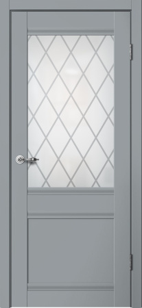 Межкомнатная дверь FlyDoors C1 ДО Эмалит  Серый/ Мателюкс  600х2000