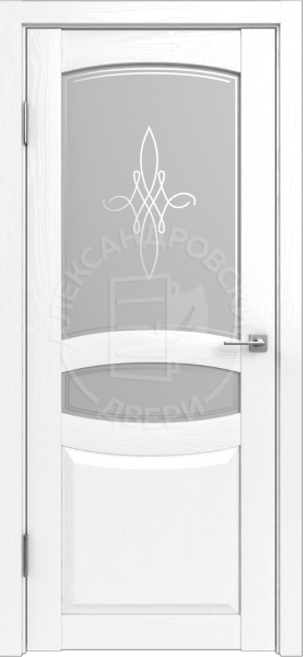 Межкомнатная дверь ALEX DOORS Екатерина ДО Ясень снежный/ Сатин рис. "Гармония" 900х2000