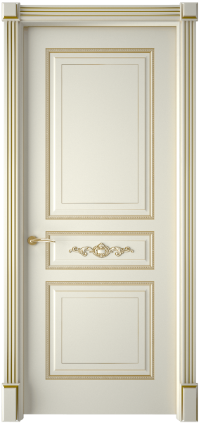 Межкомнатная дверь InterneDoors Лацио ДГ Слоновая кость/ патина золото 600х2000