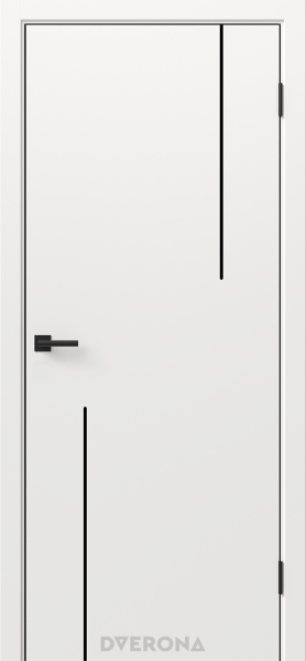 Межкомнатная дверь DVERONA Орион 2.3 ПЭТ Эдельвейс/ ABS черная 900х2000