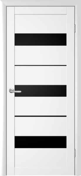 Межкомнатная дверь Albero Прага VNL ДО Белый/ Черный лакобель 900х2000