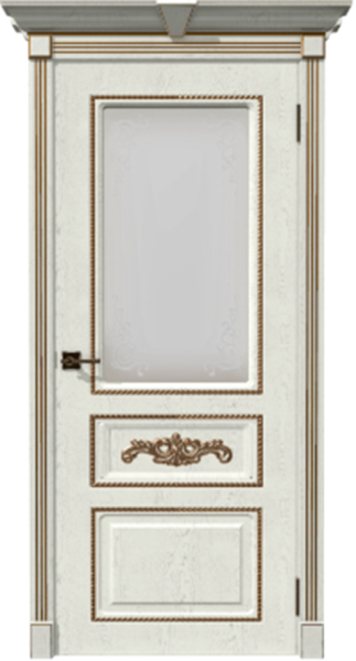 Межкомнатная дверь Дубрава Сибирь Амелия ДО Белый ясень пат.золото/ Сатин 600х2000