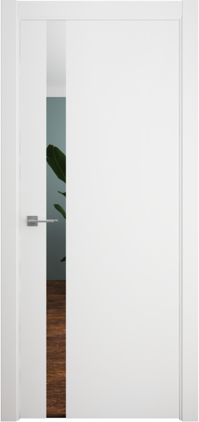 Межкомнатная дверь Albero Геометрия-5 ДГ Белый/ Зеркало 600х2000 (Защелка магнит. WC)