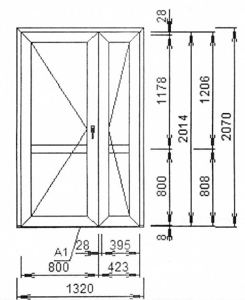 Дверь ATEX 58 мм/ 2070х1320