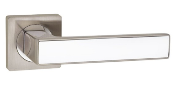 Дверная ручка INERTA FZ14-240 SN/WH Никель/Белый