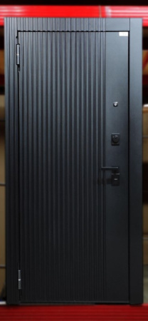 Входная дверь Берлога Тринити Элемент 2П Фрейда черный кварц/ Эмалит арктик 870х2060 Правое