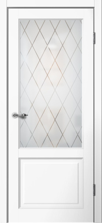 Межкомнатная дверь FlyDoors C2 ДО Эмалит  Белый/ Мателюкс  800х2000