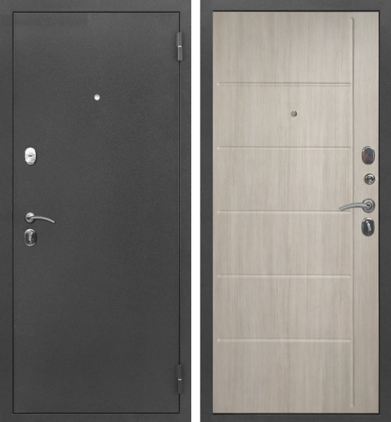 Входная дверь Страж 2К Стандарт -Х Антик серебро/ Ларче капучино 860х2050 Левое