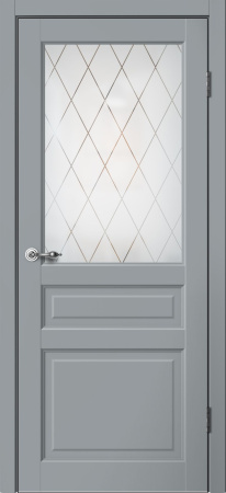 Межкомнатная дверь FlyDoors C3 ДО Эмалит  Серый/ Мателюкс  900х2000