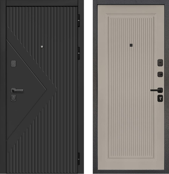 Входная дверь URBAN Стоун Черный/ Грей 860х2050 Левое