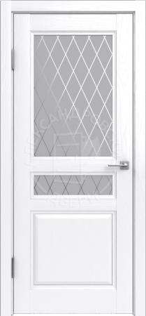 Межкомнатная дверь ALEX DOORS Каролина ДО Ясень жемчуг/ Сатин рис. "Ромб" 700х2000