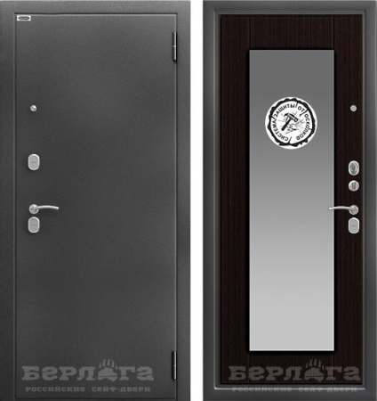 Входная дверь Берлога Тринити Милли Антик серебро/ Венге тисненный 870х2060 Левое