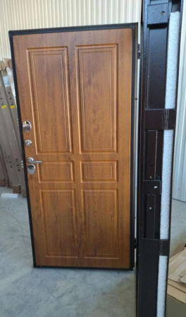 Входная дверь с терморазрывом Промет Термо Норд Антик медь/ Золотистый дуб 880х2050 Правое