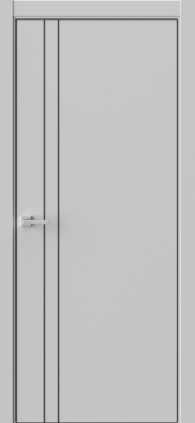 Межкомнатная дверь WestStyle IN 40 ДГ Emlayer серый/ кромка Алюм.хром с 4-х сторон 900х2000 (Защелка магнит. WC)