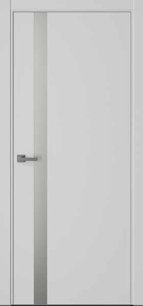 Межкомнатная дверь WestStyle Экзотика 10E Emlayer серый/ Зеркало графит/ кромка ABS серая 900х2000