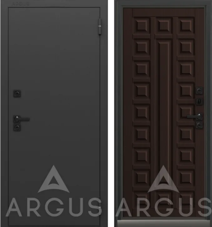 Входная дверь с терморазрывом Argus Тепло LE Муар графит 7021 Экстра Венге тисненный 870х2050 Левое