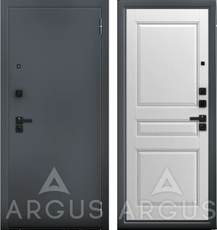 Входная дверь Argus ДА 67 Каролина Black Style Букле графит/ Белый 870х2050 Левое