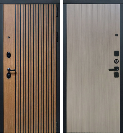 Входная дверь Страж Модика РЖ Дуб кантри темный/ Ларче крем 860х2050 Правое