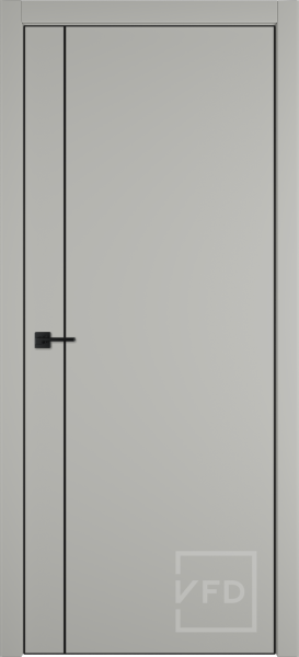 Межкомнатная дверь VFD Basic 1V Emalex Taupe/ кромка ABS черная с 4-х сторон 900х2000 (Защелка пласт. WC + накладные петли)