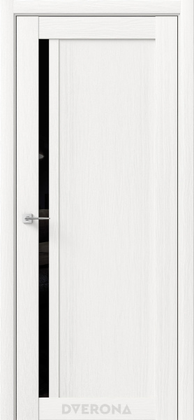 Межкомнатная дверь DVERONA Гамма М Дуб белый/ Черный лакобель 900х2000