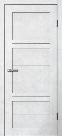 Межкомнатная дверь FlyDoors 301 ДО Бетон светлый/ Черный лакобель 700х2000
