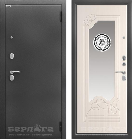 Входная дверь Берлога Тринити Ольга Антик серебро/ Ларче светлый 870х2060 Правое